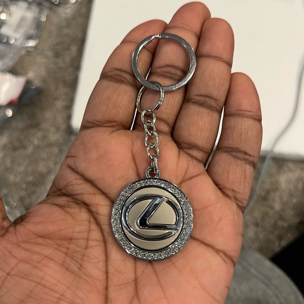 LEXUS Bling Champagne Silver & Chrome Keychain